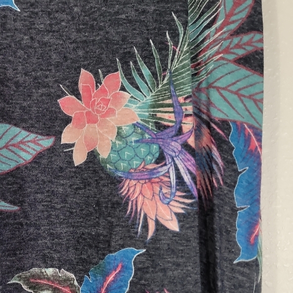 GAP Floral Ruffle Dress Size S Linen Hawaiian Short Sleeve Summer Casual - Picture 4 of 11